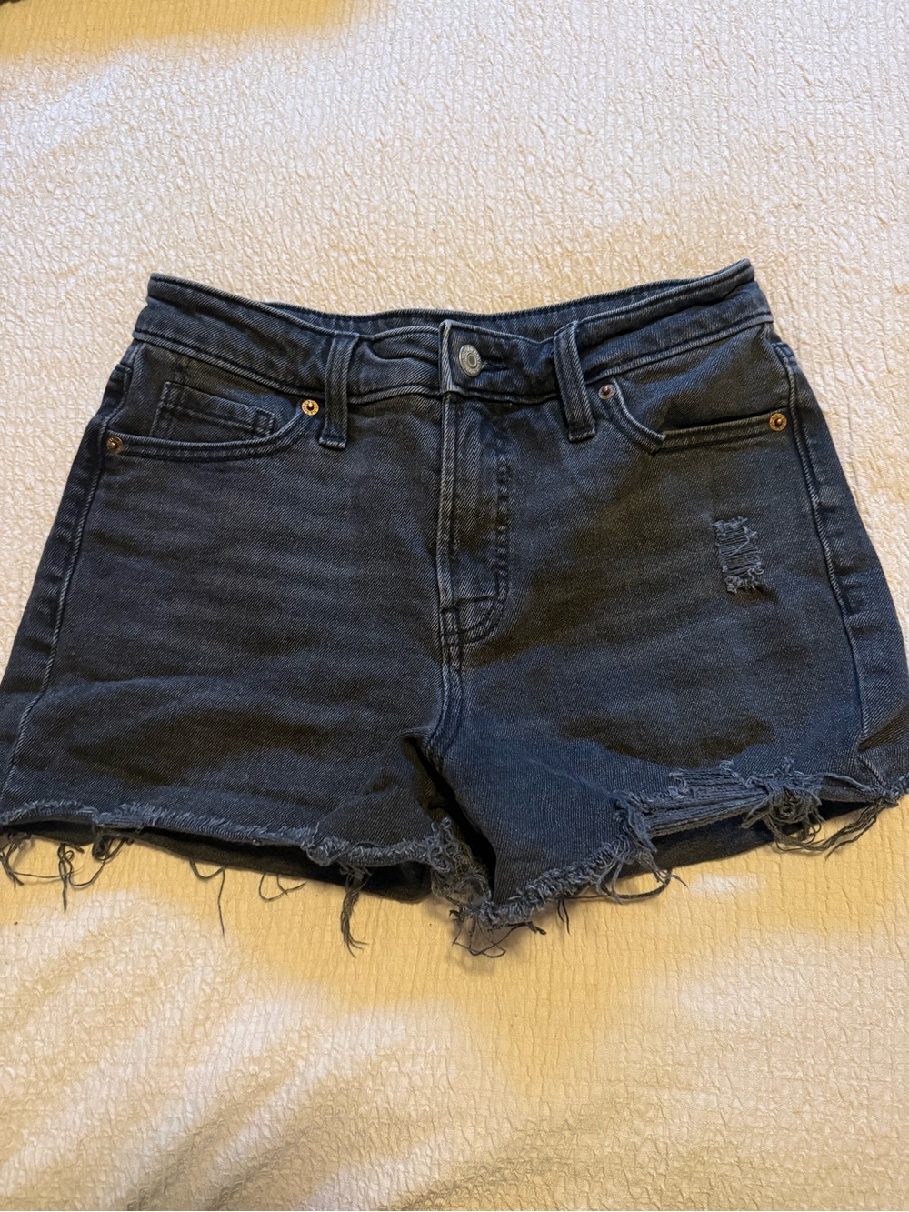 Old Navy High-Rise Black Distressed Denim Women's Shorts